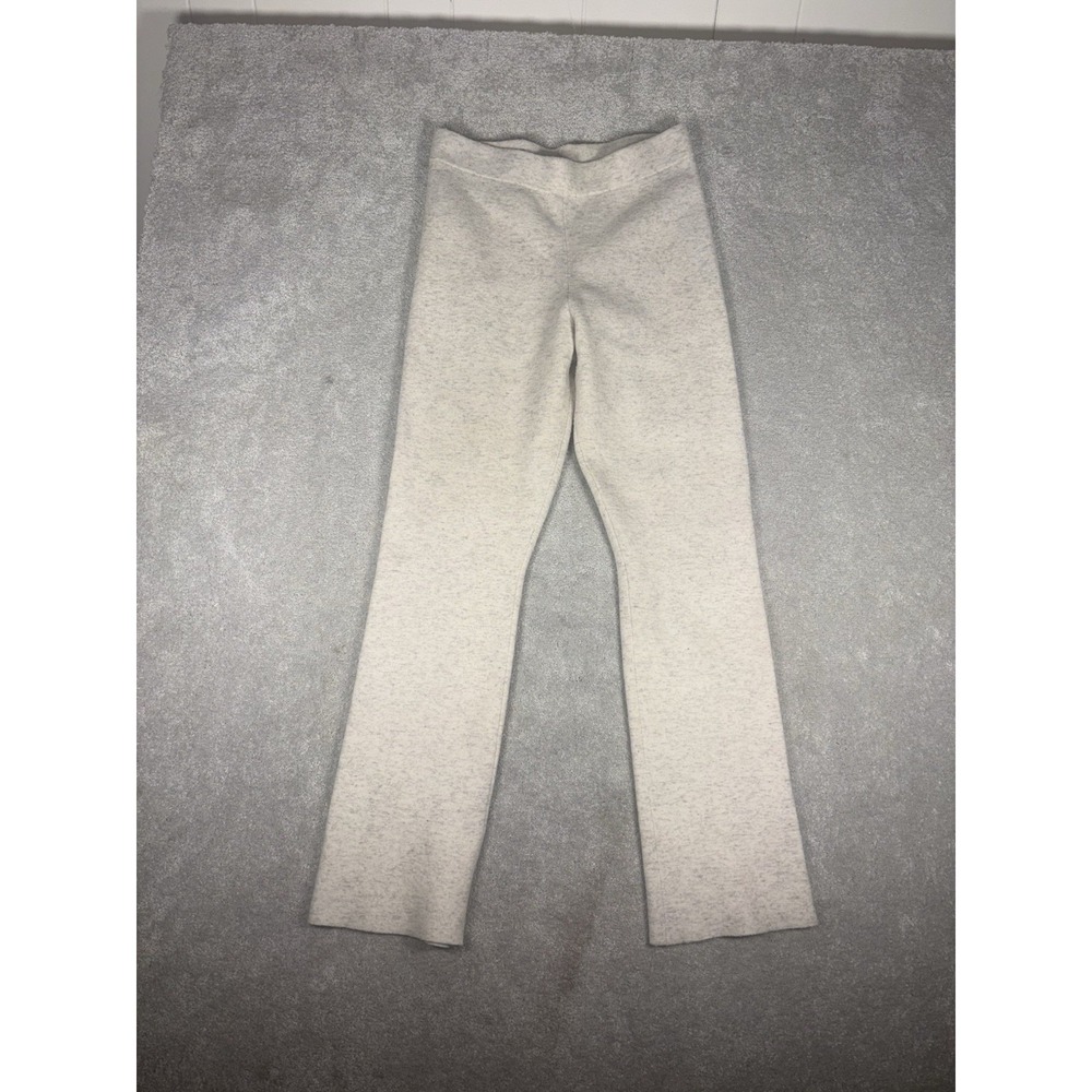 wilfred heathered beige pull on pants striaght leg lounge L Nylon Cashmere Wool
